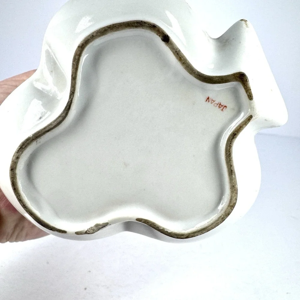 Vintage Miniature Finger Oil Lamp Porcelain‎ Floral Base Milk Glass Chimney